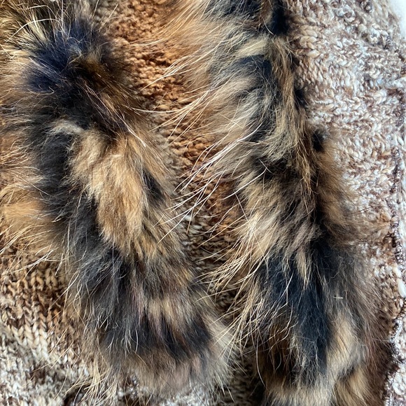 Boston Proper Faux Fur Collar Tie Front Cardigan. - Picture 14 of 16